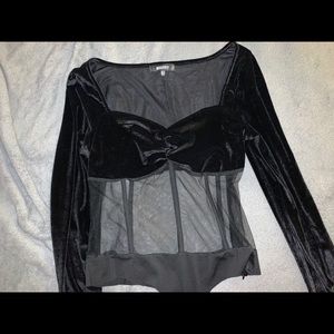 Missguided Velvet Bustier Bodysuit